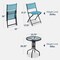 Best Choice Products 3-Piece Patio Bistro Dining Furniture Set w/ Round Textured Glass Tabletop, Folding Chairs